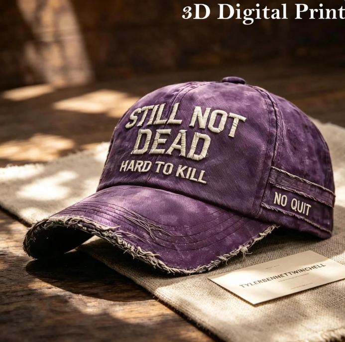 Still Not Dead" Vintage Washed Baseball Cap, Distressed "Hard To Kill" Tactical Hat - Image 3