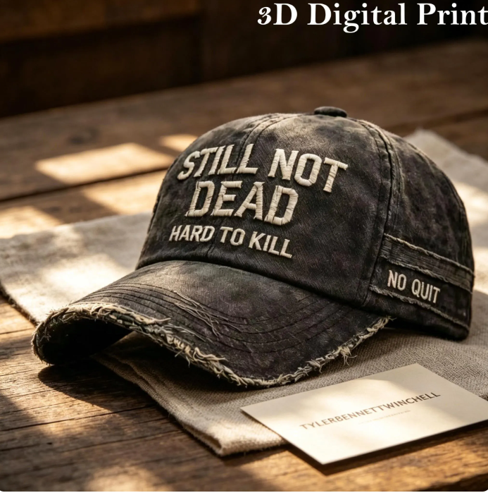 Still Not Dead" Vintage Washed Baseball Cap, Distressed "Hard To Kill" Tactical Hat - Image 2