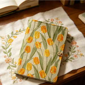 Tulip Fabric Binder Journal - Floral A5 A6 Cotton Planner - Vintage Botanical Loose Leaf Notebook