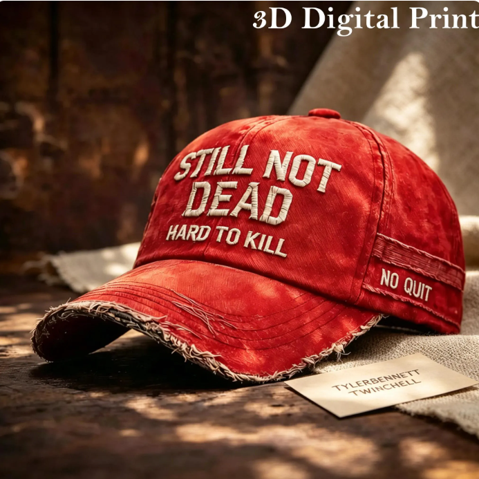 Still Not Dead" Vintage Washed Baseball Cap, Distressed "Hard To Kill" Tactical Hat - Image 4