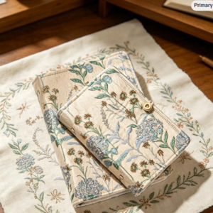 Vintage Botanical Jacquard Binder - A5 A6 Refillable Fabric Journal, Wildflower Meadow Planner