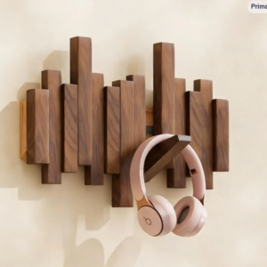 Musical Piano Key Wall Coat Rack | Solid Beech Wood | Flip-Down Hooks | Entryway Art Decor
