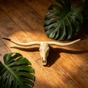 Large 100cm Faux Longhorn Bull Skull Wall Decor | 39" Detachable Horns Western Art