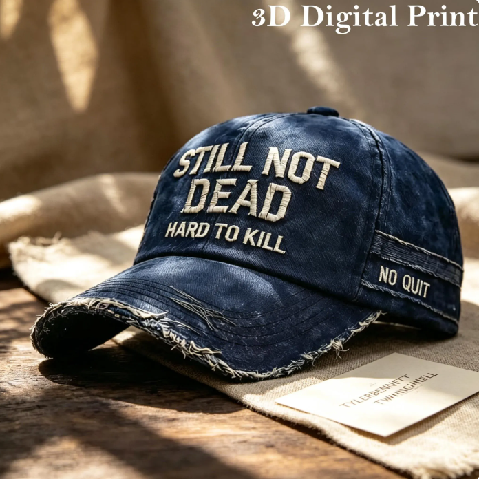 Still Not Dead" Vintage Washed Baseball Cap, Distressed "Hard To Kill" Tactical Hat - Image 8