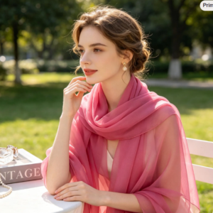 Sheer Chiffon Scarf - Silky Summer Wrap for Weddings & Travel - Long Sun Protection Shawl
