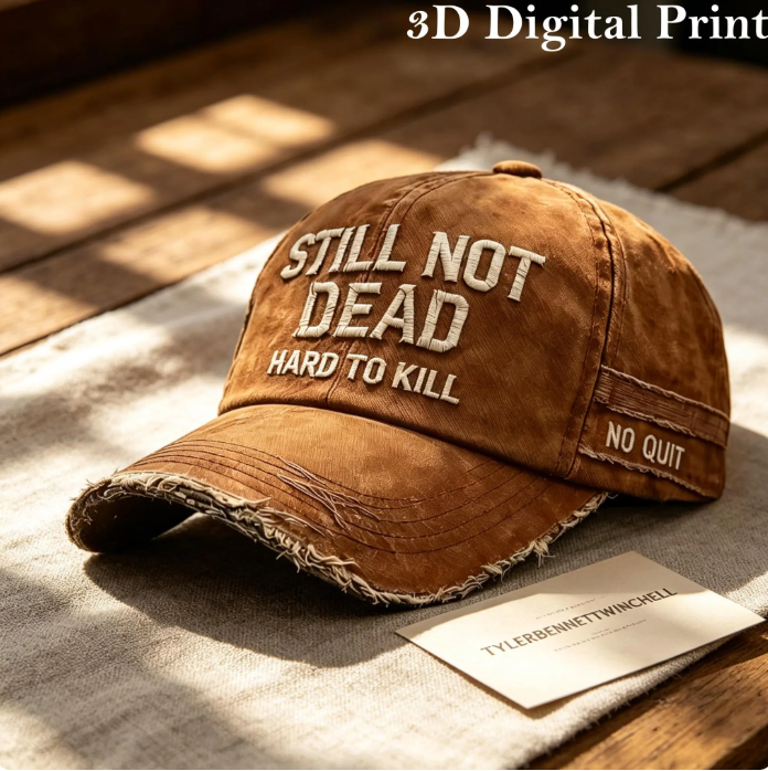 Still Not Dead" Vintage Washed Baseball Cap, Distressed "Hard To Kill" Tactical Hat - Image 7