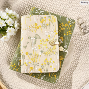 Embroidered Fabric A5 A6 Loose-leaf Journal, Vintage Floral Refillable Planner, Gift for her