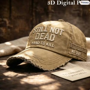 Still Not Dead" Vintage Washed Baseball Cap, Distressed "Hard To Kill" Tactical Hat