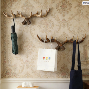 Faux Antler Wall Hook - Rustic Deer Antler Coat Rack - Resin Nordic Wall Decor - Entryway Jewelry Key Holder - Cabin & Farmhouse Style
