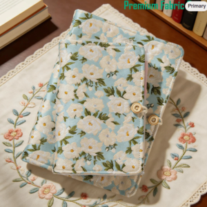 Vintage Floral Fabric Binder A5 A6, White Rose Jacquard Journal, Refillable 6-Ring Planner Cover