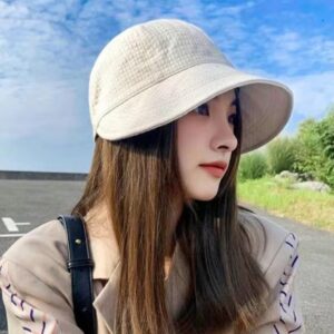 Trendy Waffle Texture Bucket Hat for Women, Chic Wide Brim Summer Sun Hat, Versatile UV Protection Fisherman Cap, Breathable & Foldable Beach Travel Hat