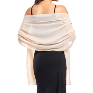 Elegant Chiffon Wrap Shawl for Evening Dresses, Soft Sheer Wedding Scarf for Bridesmaids & Guests, Large Lightweight Formal Stole for Party, Prom, and Special Occasions