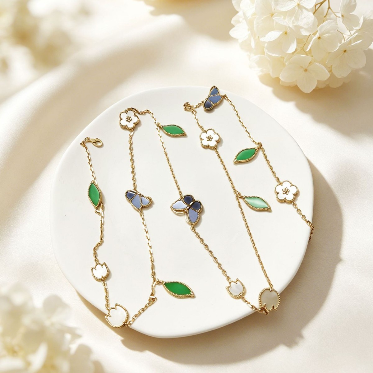 Blue Butterfly Lucky Charm Necklace - Natural Stone & Shell Jewelry - Meaningful Birthday or Anniversary Gift for Her - Image 5