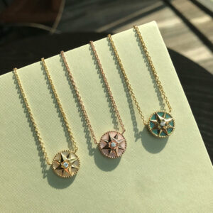 S925 Sterling Silver Lucky Eight-Pointed Star Compass Necklace - Celestial Mother of Pearl Shell Pendant - Dainty North Star Jewelry Gift for Her